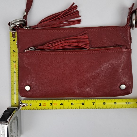 Hadaki Katy's Xbody Deep Red Leather Crossbody Bag - Picture 15 of 16